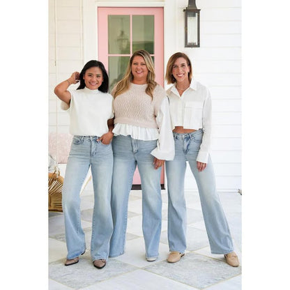👖💥Hot Sales - 50% OFF💥Vintage Wash Plus-Size Jeans — Stretchy & Straight Leg Fit