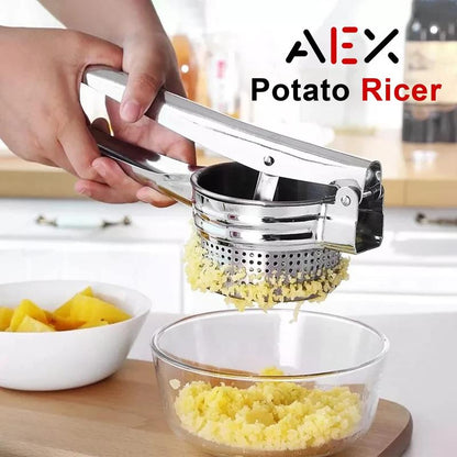 🔥 Hot Sale 50% OFF 🔥AEX Multifunctional Stainless Steel Potato, Juice & Food Press