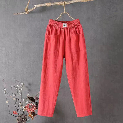 👖 55% RABATT! Enfärgade lösa byxor för kvinnor