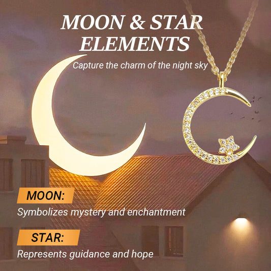 🎉BUY 1 GET 1 FREE🎁Bright Night: Moon Star Necklace🌙✨