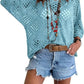 🔥Hot Sale-Women's Boho Crochet Tops V Neck Hollow Out Knit Shirts