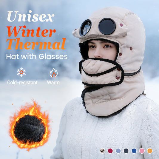 🎁2026 New Arrivals 50% OFF💥Unisex Winter Thermal Hat with Glasses