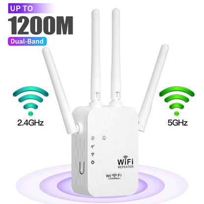 🔥2025 hot sale 🎁1200Mbps Dual Band (5GHz/2.4GHz) WiFi Extender Covers 10,000 sq. ft & 50 Devices