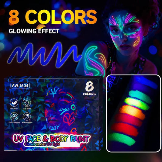 🎅New Year Special Deals ⚡50K+ SOLD!🎁UV Glow Face and Body Paint Markers Set