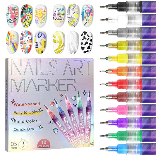 🎅🌟CHRISTMAS SPECIAL PRICE: $24.99!!⏳12 Colors Nail Art Pens Set🎨💅