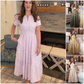👗 Nyhet 50% RABATT 🎁 | Kortärmad V-ringad Långklänning – Flödande & Sommarchic