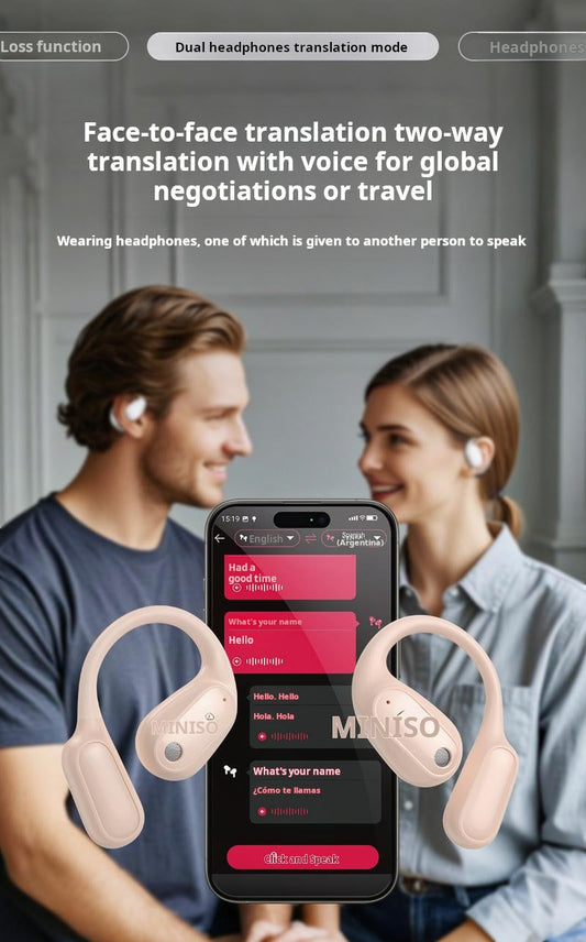 🌐Ki Translation Earbuds – Real-time translation in 134 languages with app🗣️, Bluetooth 6.0, wireless earbuds for music & calls, IPX5 waterproof, long battery life⚡🔋