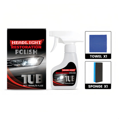 🔥Limited-time offer-180ml Professional Car Headlight Restorer with Sponge（50% OFF）