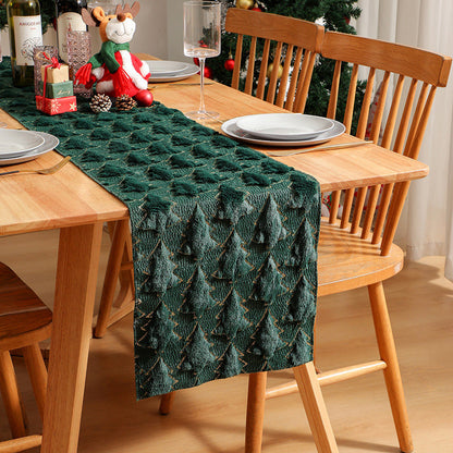 Soft Plush Christmas Tree Table Runner