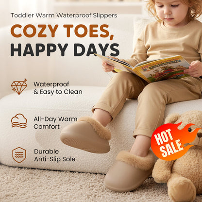 🎅🌟CHRISTMAS SPECIAL PRICE🎁Toddler Warm Waterproof Anti-Slip Full-Heel Slippers
