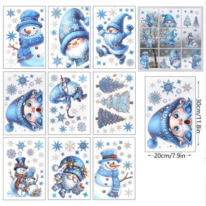 🔥 Hot Sale 50% OFF 🔥Christmas-Themed Glittering Window Stickers 9 PCS Set