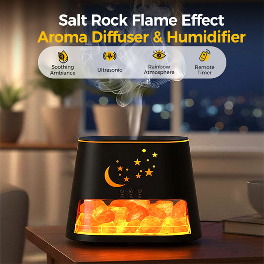 ⏳Limited-time 50% off⏰Salt Rock Flame Effect Aroma Diffuser & Humidifier