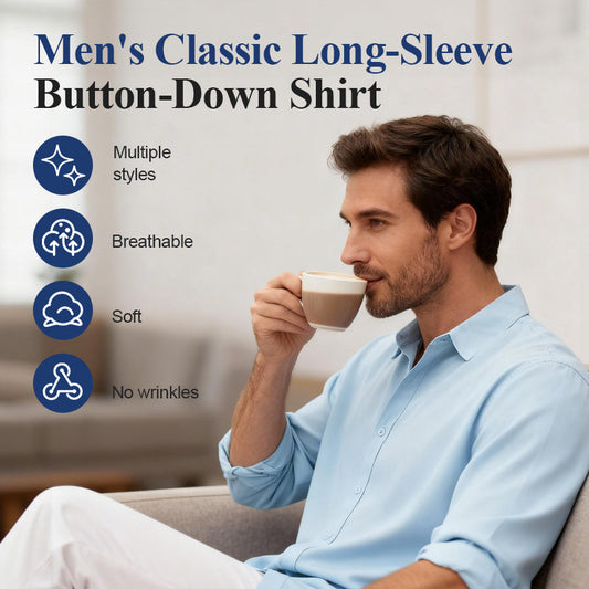 🔥 Men's Classic Long-Sleeve Button-Down Shirt