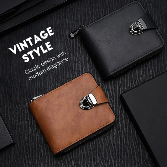 🔥New Year's Special Offer:50% OFF🎉Men's Vintage Compact Zipper Wallet