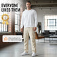 👖 50% RABATT NU!🛠️ Herr Stretch Byxor med Fickor – Multi-Fickor & Dragsko Midja – Casual Raka Byxor 🏃‍♂️