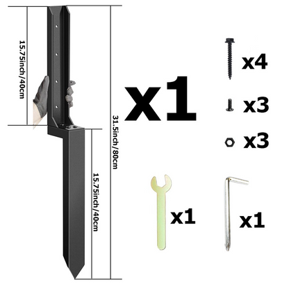 Markankare för staketstolpar (H-balksmodell) 🔩 | Ingen grävning krävs | Montering med en hammare | Rost- och korrosionsbeständig | Mångsidig användning för staket, brevlådor och lusthus 🏡