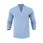 👕 50% RABATT 🌿 | Henley-T-shirt – Premium Linne & Avslappnad Passform