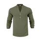 👕 50% RABATT 🌿 | Henley-T-shirt – Premium Linne & Avslappnad Passform