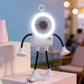 🤖 50% RABATT NU! 💨 Flexibel Robot Skrivbordsfläkt med LED-ljus – Böjbara Lemmar, Digital Display & Type-C Laddning – Söt Kylningskompis 🔋