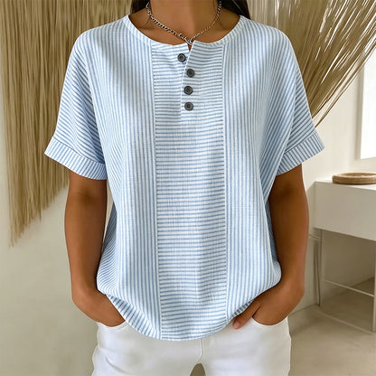 🌸 50 % RABATT NU! 🌸Randig Henley-tröja för damer