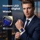 ⌚ 50% RABATT NU!🔵 Herr Modern LED Pekskärm Digital Klocka – Premium Legering & Tydlig Nattvision – Futuristisk Stil Tidsmätare 🌃