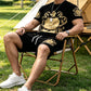 👕 50 % RABATT NU! 👑 T-shirt- och shorts-set för män med guldkrönmönster – Snyggt, andningsbart och perfekt för avslappnade sommardagar eller sportiga looks 🩳