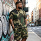 👕 50% RABATT NU!🔥 Herr Camouflage Set – T-shirt & Shorts – Andningsbar & Avslappnad Outfit 🌿
