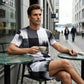 ⏰🔥BEGRÄNSAD TID: 60 % RABATT! 👕🩳 Set med T-shirt och shorts för män med abstrakt tryck – snyggt, bekvämt och perfekt för sommaren ✨☀️