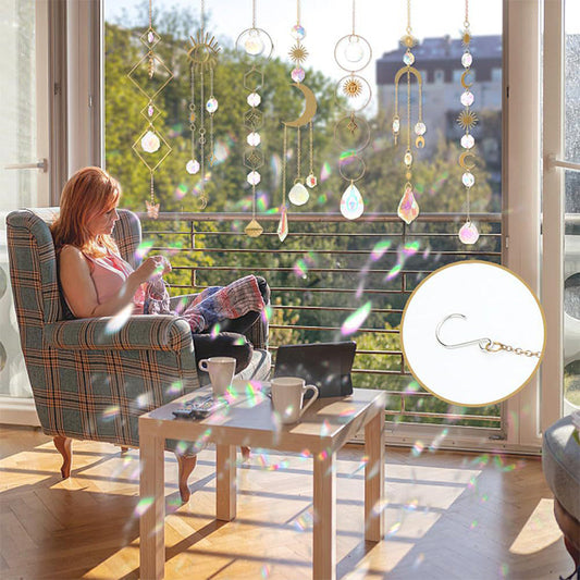 🌈 50% RABATT NU!✨ Dekorativ Solfångare Hängset – Krossbestandig & Färgglada Reflektioner – Perfekt Fönsterdekoration 🏡