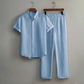 👔 BEGRÄNSAD TID – 50 % RABATT! ✨ Herr texturerat set – skjorta & matchande byxor, andningsbart tyg & perfekt för jobb, fest & resa 💼