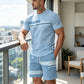 🔥50% RABATT NU!🔥 2-delat set med T-shirt och shorts för män