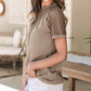 ✨ Women's patchwork kortärmad topp – bekväm rund hals 👚
