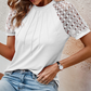 ✨ Women's patchwork kortärmad topp – bekväm rund hals 👚