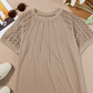 ✨ Women's patchwork kortärmad topp – bekväm rund hals 👚