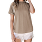 ✨ Women's patchwork kortärmad topp – bekväm rund hals 👚