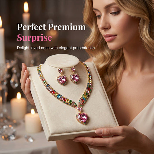 💎 40% RABATT! ✨ Glittrande hjärtsmyckesset – Halsband & örhängen, elegant & lättviktigt 💖