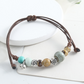 🌿 BEGRÄNSAD TID: 50 % RABATT! ✨ Justerbart armband med keramiska pärlor – etniskt, boho, glidande knut 🔮