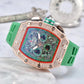 ⏳Begränsad tid 50 % Rabatt⏰Lyxbetonad herrklocka tunnformad modell strass diamanter⌚