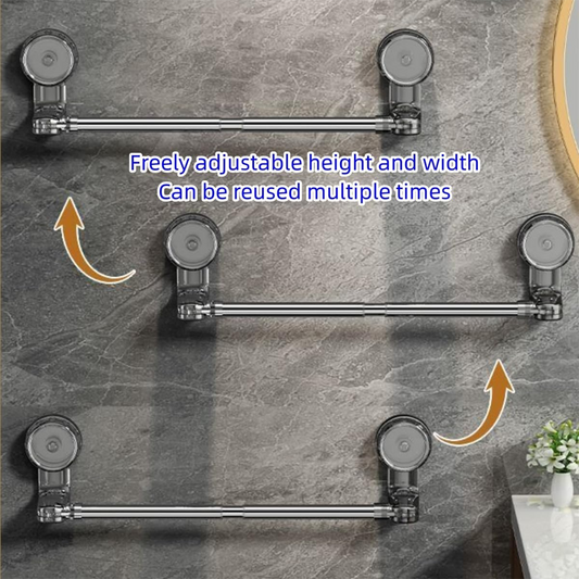 🛁🧣 Utdragbar sugproppsstång för handdukar – borrfri & justerbar