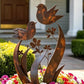🌼🕊️ Rustic Bird & Flower Metal Garden Stake 🏡