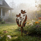 🌼🕊️ Rustic Bird & Flower Metal Garden Stake 🏡