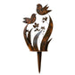 🌼🕊️ Rustic Bird & Flower Metal Garden Stake 🏡
