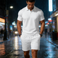 🌬️ Conjunto Masculino Casual 2 Peças Respirável – Polo + Shorts com Ajuste Confortável para o Verão