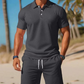 🌬️ Conjunto Masculino Casual 2 Peças Respirável – Polo + Shorts com Ajuste Confortável para o Verão