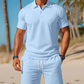 🌬️ Conjunto Masculino Casual 2 Peças Respirável – Polo + Shorts com Ajuste Confortável para o Verão