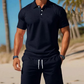 🌬️ Conjunto Masculino Casual 2 Peças Respirável – Polo + Shorts com Ajuste Confortável para o Verão