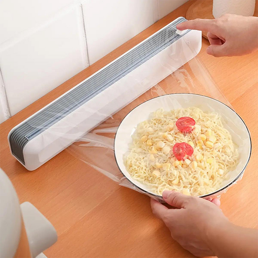 🧲🧻✂️ Magnetisk plastfoliedispenser med glidskärare