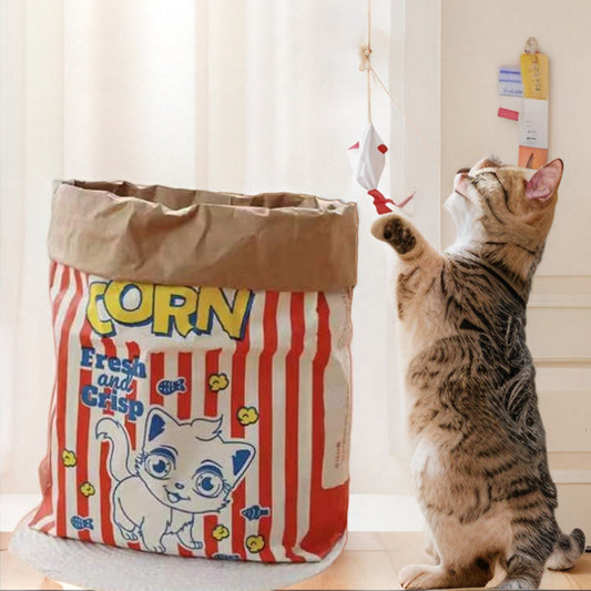 🐱🍿 Jättepopcornspåse – kattleksak