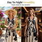 👗50% RABATT NU!🎀Maxiklänning för dam med blommönster, V-ringning och vridet midjeband👗