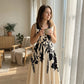 👗50% RABATT NU!🎀Maxiklänning för dam med blommönster, V-ringning och vridet midjeband👗